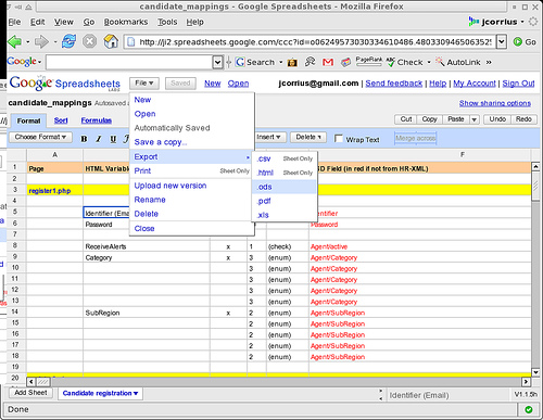 Google Spreadsheet 1